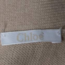 Pre Owned Chloe Beige Cable Knit V-Neck Cardigan Vest M