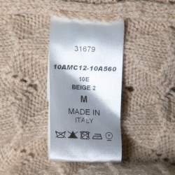 Pre Owned Chloe Beige Cable Knit V-Neck Cardigan Vest M