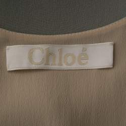 Pre Owned Chloe Grey Silk Chiffon Lace Trimmed Sleeveless Top S