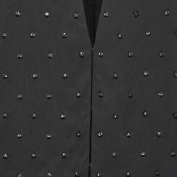 Pre Owned Chloe Grey Rhinestone-Embellished Silk Jacket M