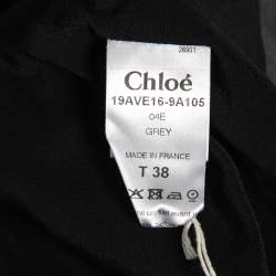 Pre Owned Chloe Grey Rhinestone-Embellished Silk Jacket M