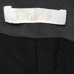 Pre Owned Chloe Grey Rhinestone-Embellished Silk Jacket M