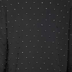 Pre Owned Chloe Grey Rhinestone-Embellished Silk Jacket M