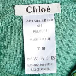 Pre Owned Chloe Vintage Green Cotton Knit Bead Detail Coverup M