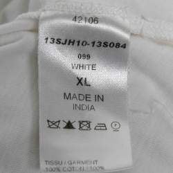 Pre Owned Chloe White Cotton Ruffled Sleeve Round Neck Top XL