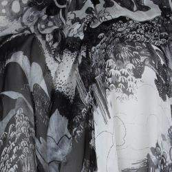 Pre Owned Chloe Monochrome Printed Sheer Chiffon Short Sleeve Blouse S