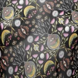 Chloe Black Floral Printed Crepe Long-Sleeve Top M   