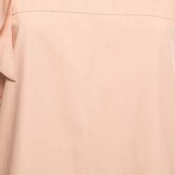 Pre Owned Chloe Light Pink Cotton Tie Bow Shoulder Detail Midi Dress M