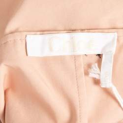 Pre Owned Chloe Light Pink Cotton Tie Bow Shoulder Detail Midi Dress M