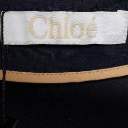 Pre Owned Chloe Navy Blue Crepe Bow Detail Asymmetric Sleeve Shift Dress S