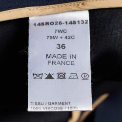 Pre Owned Chloe Navy Blue Crepe Bow Detail Asymmetric Sleeve Shift Dress S