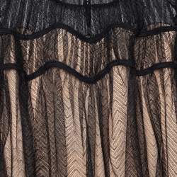 Pre Owned Chloe Black Lace Overlay Long Sleeve Top M