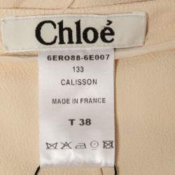 Pre Owned Chloe Pale Peach Crepe Button Detail Maxi Dress M