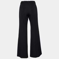 مملوكة مسبقًا Chloe Black Wool Striped Flared Trousers S