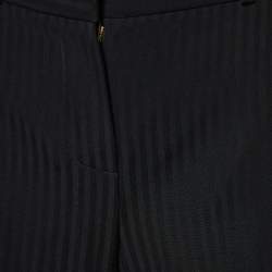 مملوكة مسبقًا Chloe Black Wool Striped Flared Trousers S