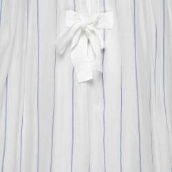 Pre Owned Chloe White & Blue Striped Cotton Tunic M