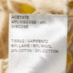 Pre Owned Chloe Yellow Crepe & Lace Overlay Mini Skirt S