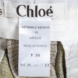 Pre Owned Chloe Light Yellow Textured Cotton & Silk Bermuda Shorts S