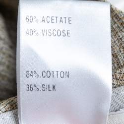 Pre Owned Chloe Light Yellow Textured Cotton & Silk Bermuda Shorts S