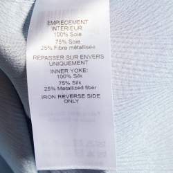 Pre Owned Chloe Blue Lurex Silk Button Front Shirt M