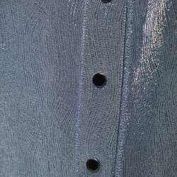 Pre Owned Chloe Blue Lurex Silk Button Front Shirt M