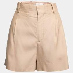 Pre Owned Chloe Beige Crepe Shorts L