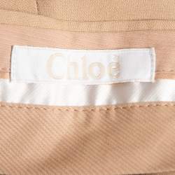 Pre Owned Chloe Beige Crepe Shorts L