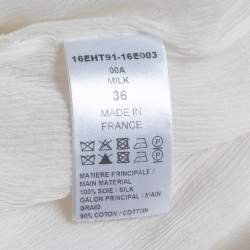 Pre Owned Chloe Light Cream Chiffon Silk Braid Trimmed Blouse S