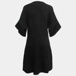 Pre Owned Chloe Black Knit V-Neck Midi Dress L