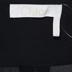 Pre Owned Chloe Black Silk Double Breasted Top M