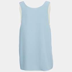 Pre Owned Chloe Blue Silk Crepe Sleeveless Top L