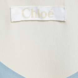 Pre Owned Chloe Blue Silk Crepe Sleeveless Top L