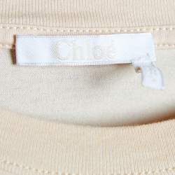 Pre Owned Chloe Light Pink Femininity Logo Printed Cotton Oversized T-Shirt S