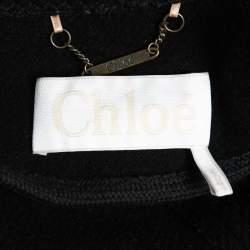 Pre Owned Chloe Black Wool Flared Long Coat S