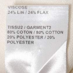 Pre Owned Chloe Milk Linen Blend Guipure Lace Paneled Blouse L