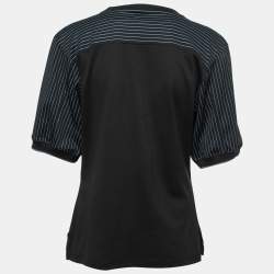Chloe Black By The Grace Of Our Bodies Print Cotton Crew Neck Top L