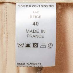 Pre Owned Chloe Beige Crepe Front Pleated Trousers M