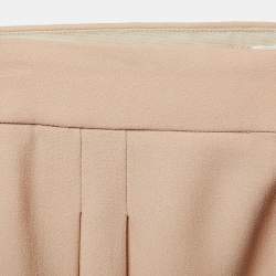 Pre Owned Chloe Beige Crepe Front Pleated Trousers M