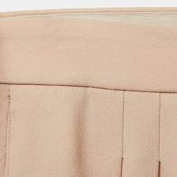 Pre Owned Chloe Beige Crepe Front Pleated Trousers M