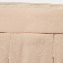 Pre Owned Chloe Beige Crepe Front Pleated Trousers M