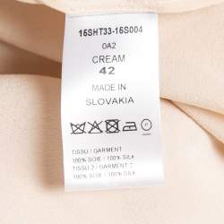 Pre Owned Chloe Cream Silk Fringe Shirt L