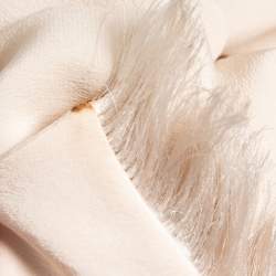 Pre Owned Chloe Cream Silk Fringe Shirt L