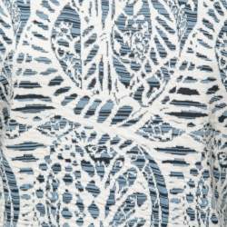 Chloe Blue Patterned Jacquard Knit Long Sleeve Top S