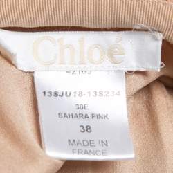 Chloe Peach Beige Plisse Chiffon Maxi Skirt M