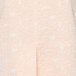 Pre Owned Chloe Pink Floral Jacquard Ruffle Sleeve Dress S