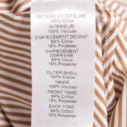 Pre Owned Chloe Beige Striped Cotton Embroidered Blouse M