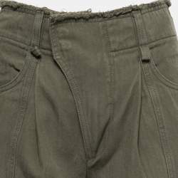 Pre Owned Chloe Green Cotton Wide Leg High Waist Trousers S