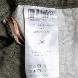 Pre Owned Chloe Green Cotton Wide Leg High Waist Trousers S