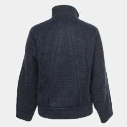 Pre Owned Chloe Dark Blue Wool & Alpaca Zip-Up Jacket S