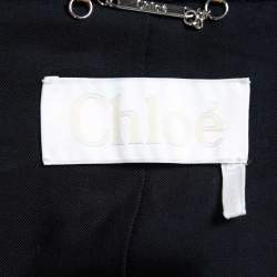 Pre Owned Chloe Dark Blue Wool & Alpaca Zip-Up Jacket S